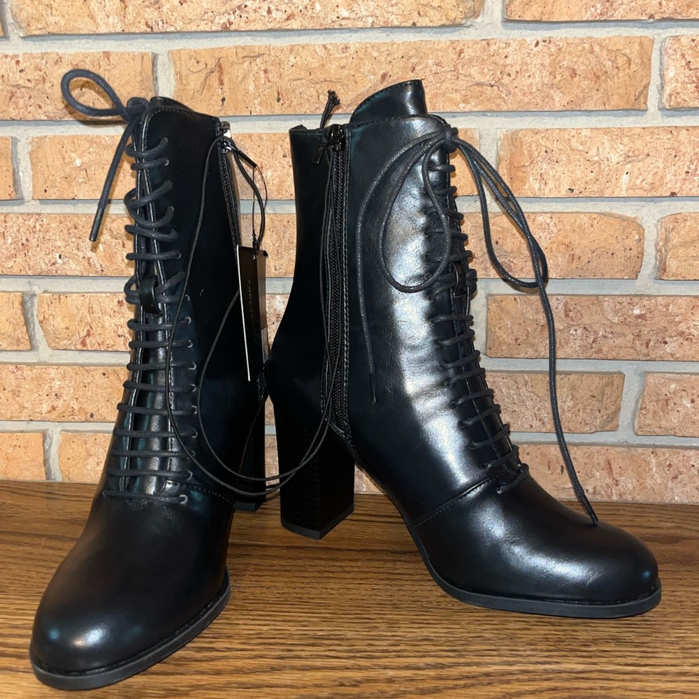 NWT NIB Forever 21 Women’s 6.5 Zip Up Heeled Boots - Picture 5 of 6